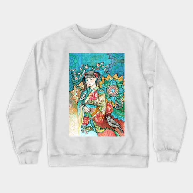 Japanese Garden Crewneck Sweatshirt by FanitsaArt